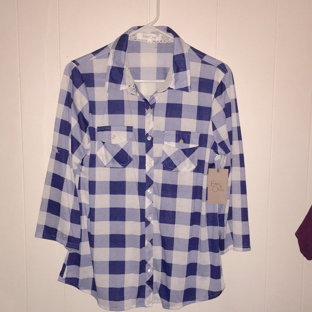 NWT Eden & Olivia long sleeve shirt lace collar